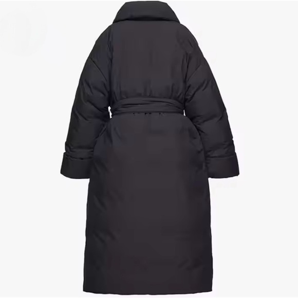 NEW| Women’s XL Daily Ritual Tie Waist Long Padded Belted Puffer Coat - Picture 3 of 5